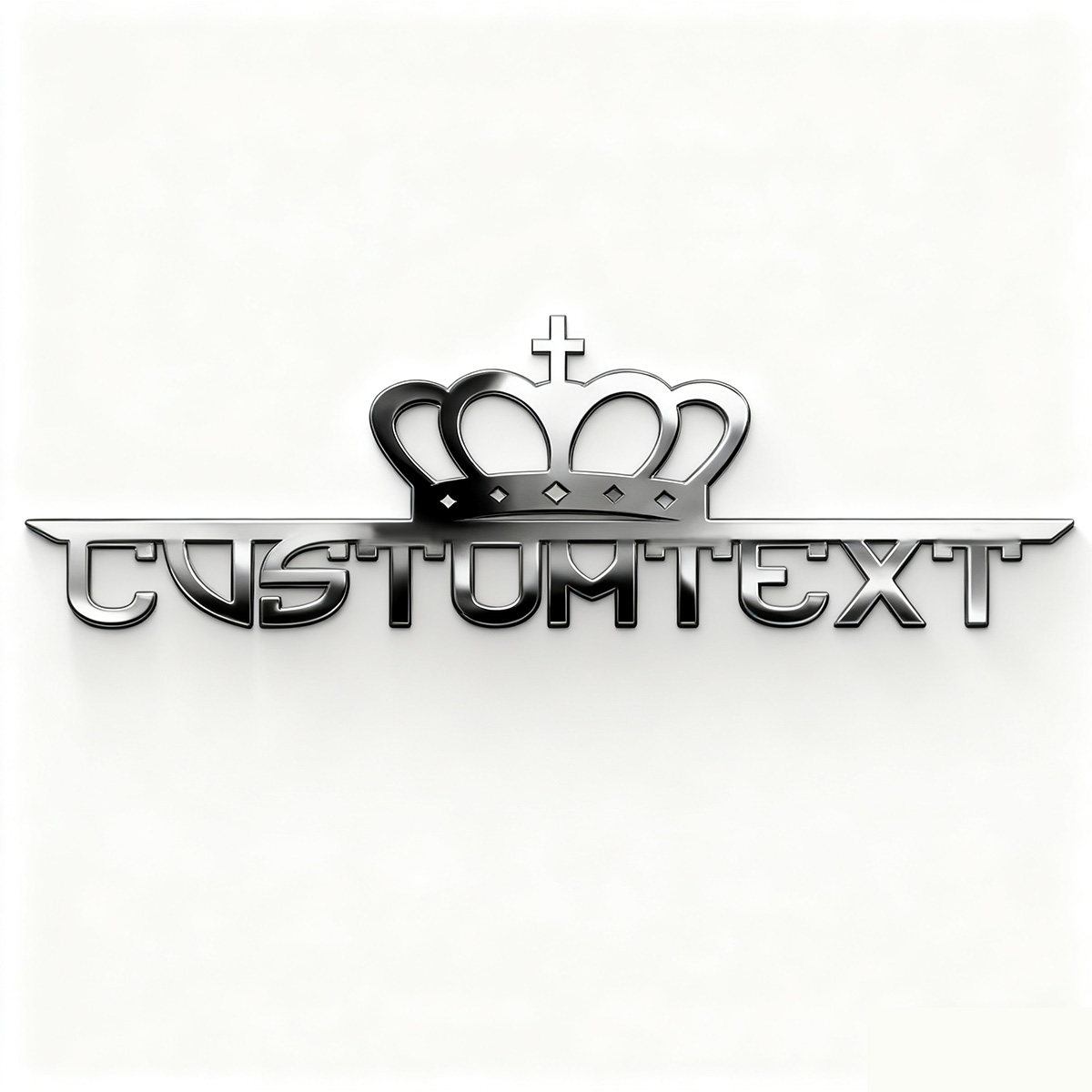 Industrial Laser Power - Classic Crown Creative Font 3D Metal