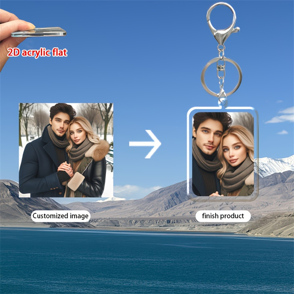 Industrial Laser Power - Custom2DFlat Acrylic Photo Keychain — A