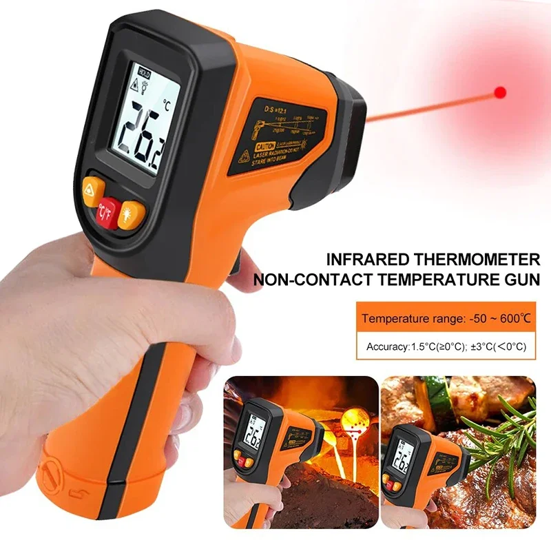 Industrial Laser Thermometer Gun - T400 T600 Digital Infrared Thermometer -50~600℃