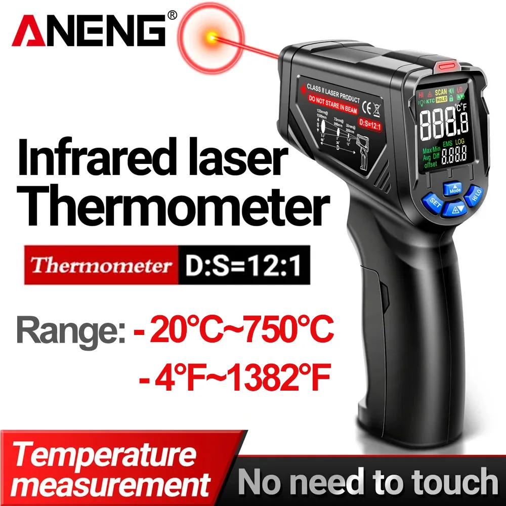 Industrial Laser Thermometer Gun - ANENG TH06 Infrared Laser Thermometer -20℃~750℃