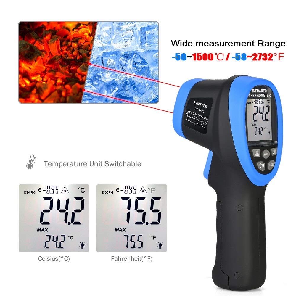 -50℃ to 1500℃ Laser Thermomete - đánh giá và giá Industrial Laser Thermometer Gun