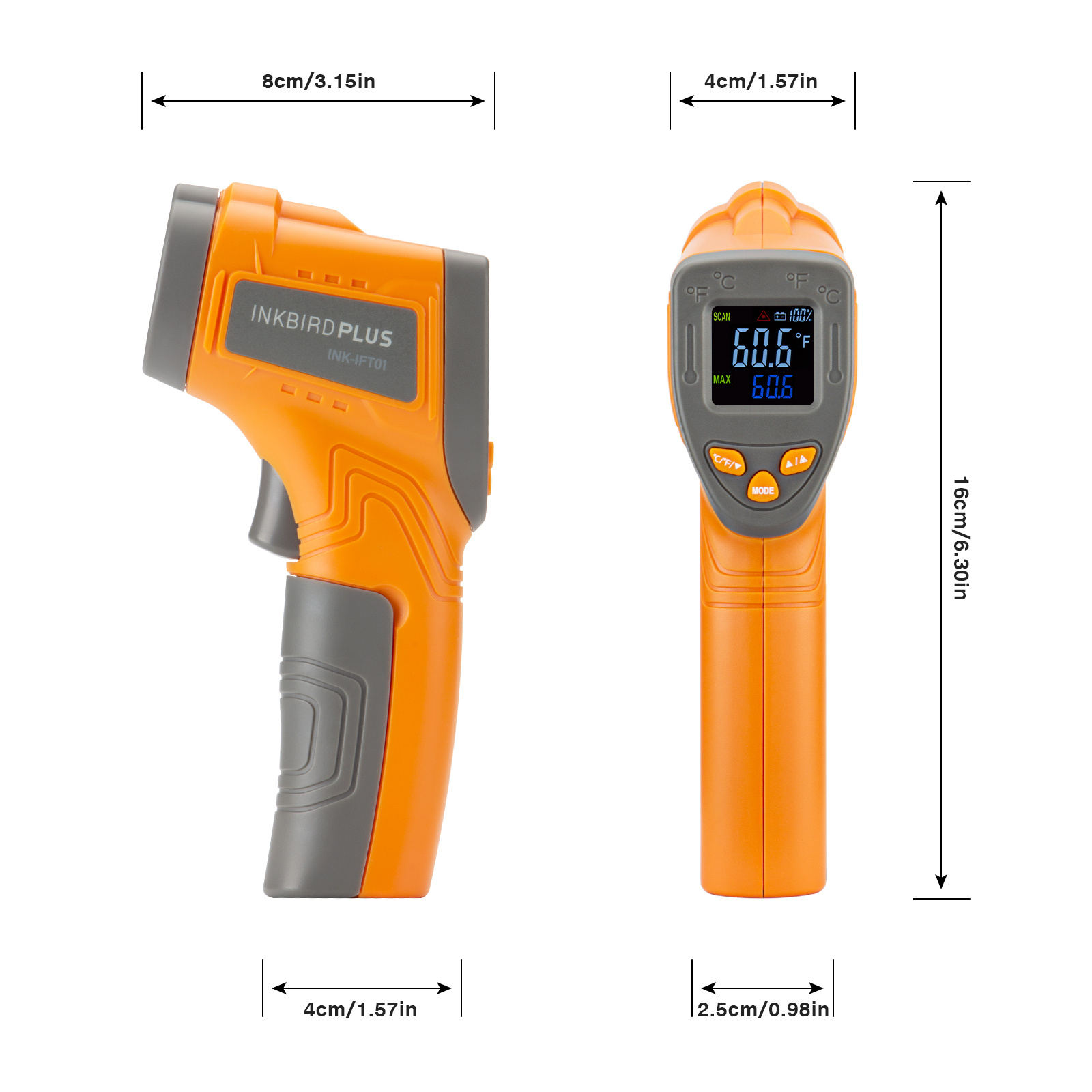 Inkbird Laser Hồng Ngoại Nhiệt - đánh giá và giá Industrial Laser Temperature
