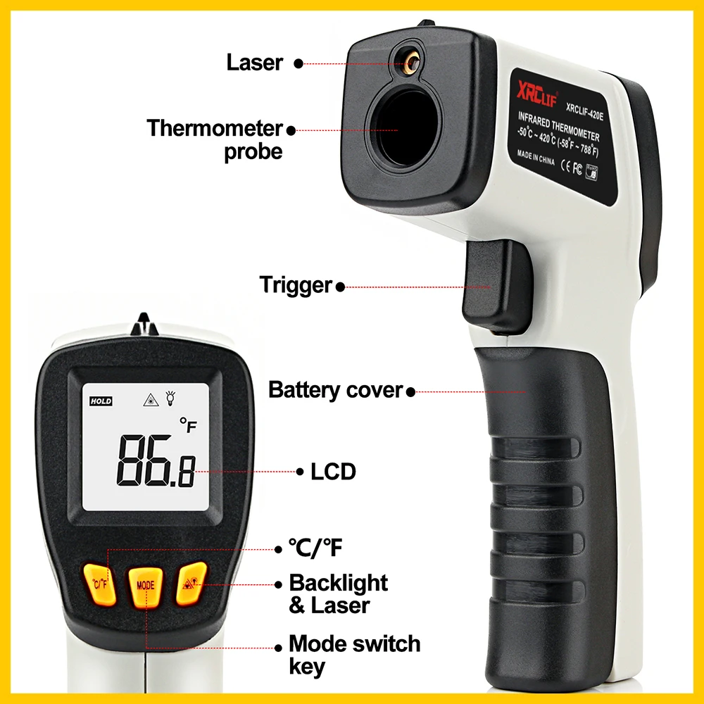 XRCLIF Infrared Thermometer No - đánh giá và giá Industrial Laser Temperature