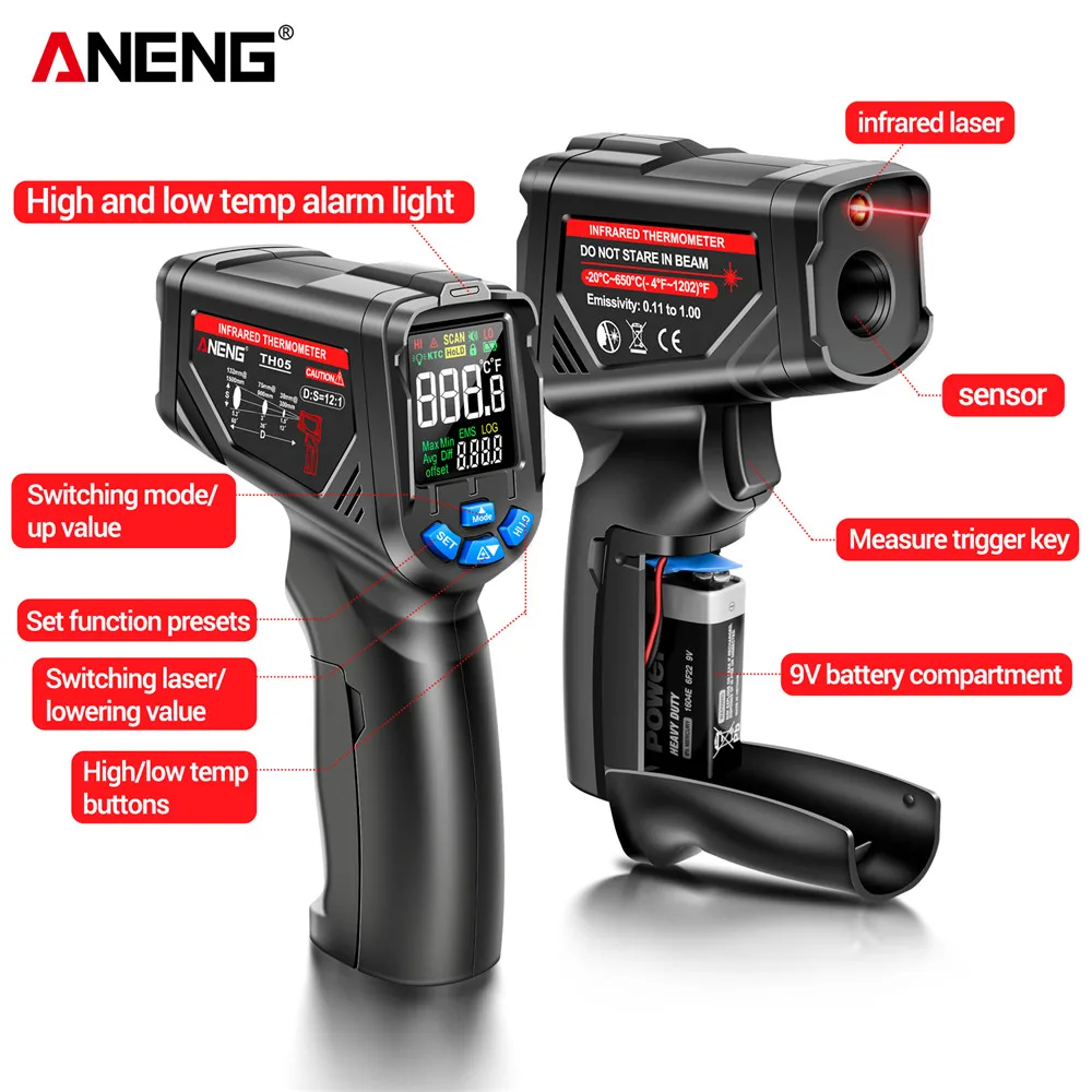 Sensor Gun Circuit Industrial  - đánh giá và giá Industrial Laser Thermometer Gun