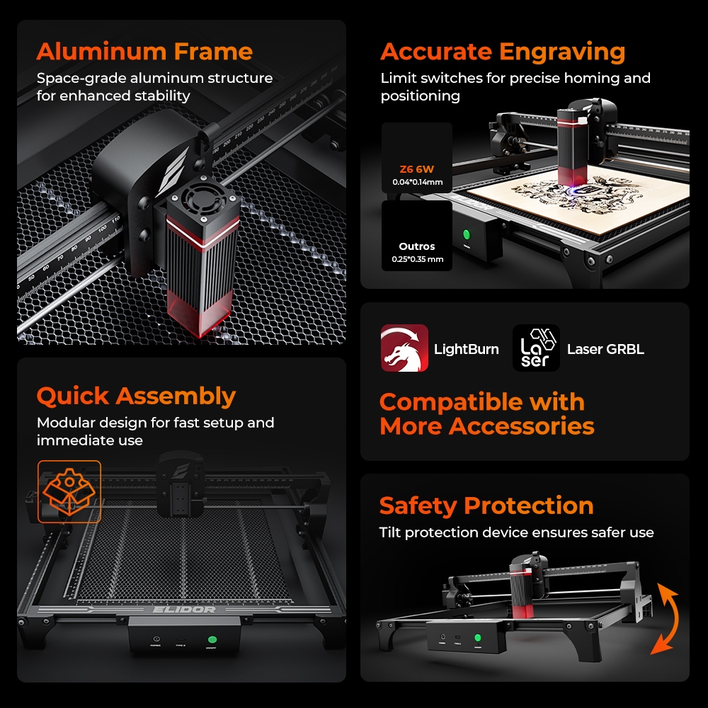 ELIDOR Z6 6W Laser Engraver an - đánh giá và giá Industrial Handheld Laser Engraver