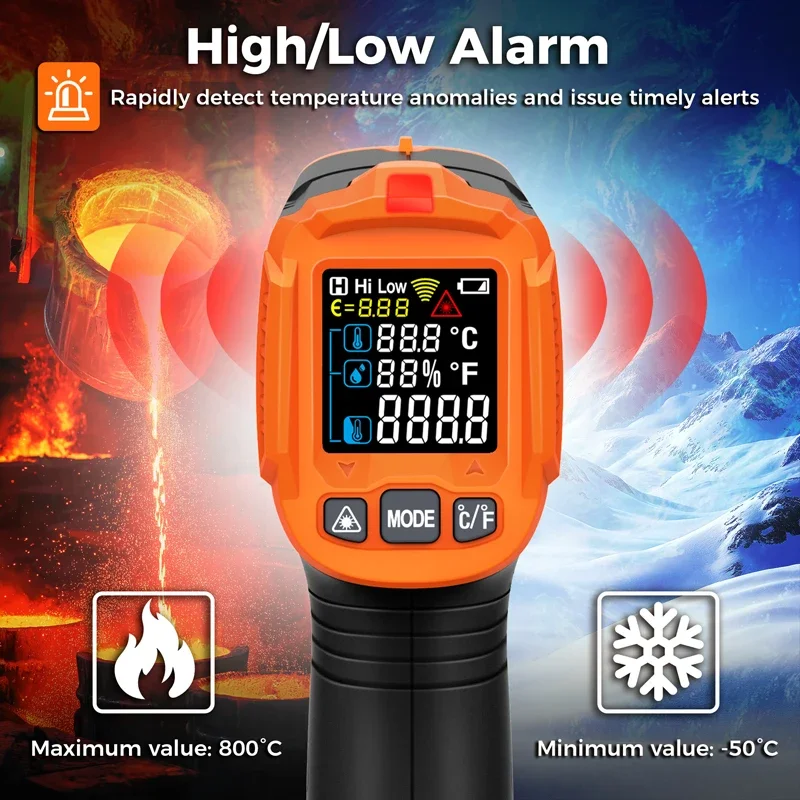 -50~380C Infrared Thermometer  - đánh giá và giá Industrial Laser Temperature